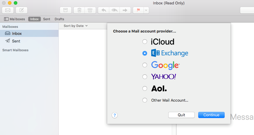 Apple Mail Account Provider